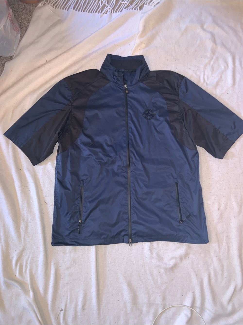 Greg Norman short sleeve golf wind jacket full zip large PALM BEACH RESORT